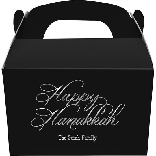 Elegant Happy Hanukkah Gable Favor Boxes